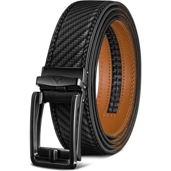Boutique Other - MEN Belt, Ratchet Click Sliding Genuine Leather Black